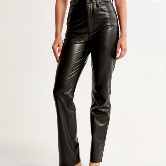 Abercrombie & Fitch Pants - ABERCROMBIE & FITCH Straight Faux Leather Pants